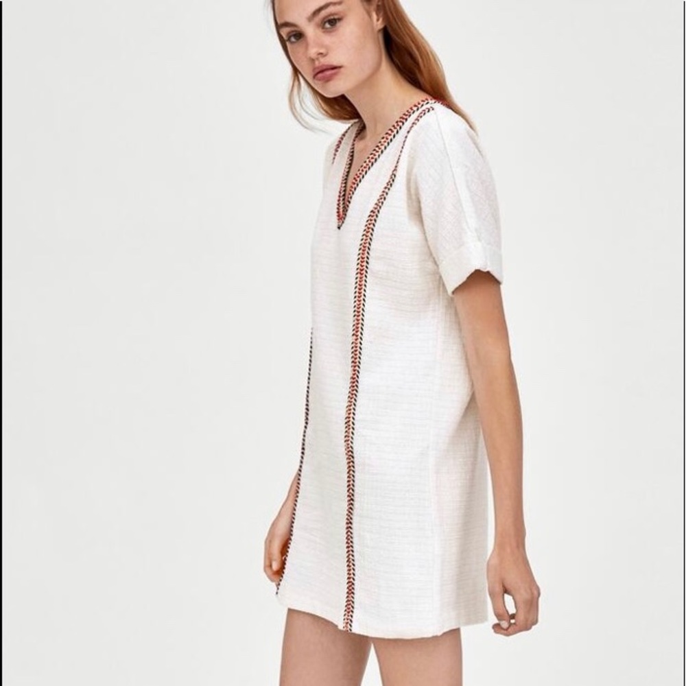 Zara V neck mini dress